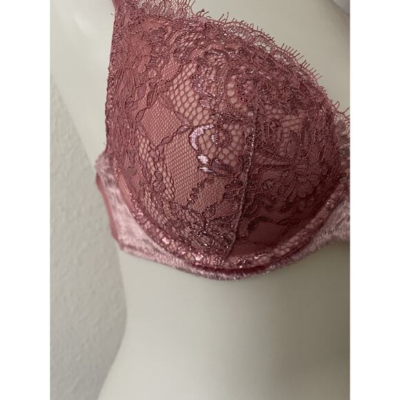 Victoria's Secret Bra Lingerie Push Up Lace Eyelash Velvet - Picture 4 of 11